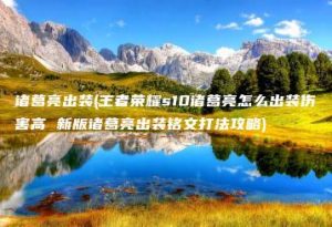 诸葛亮出装(王者荣耀s10诸葛亮怎么出装伤害高 新版诸葛亮出装铭文打法攻略) | ae插件合集