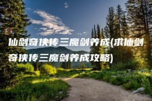 仙剑奇侠传三魔剑养成(求仙剑奇侠传三魔剑养成攻略) | ae插件合集