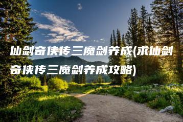 仙剑奇侠传三魔剑养成(求仙剑奇侠传三魔剑养成攻略) | ae插件合集