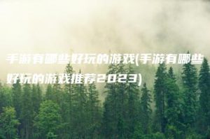 手游有哪些好玩的游戏(手游有哪些好玩的游戏推荐2023) | ae插件合集