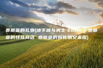 赛丽亚的礼物(地下城与勇士《DNF》赛丽亚的特殊商店 赛丽亚的新礼物又来啦) | ae插件合集