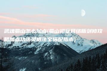 武魂蜀山怎么加点(蜀山初章网络版剑修攻略加点功法灵根法宝搭配指南) | ae插件合集