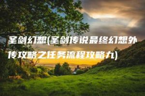 圣剑幻想(圣剑传说最终幻想外传攻略之任务流程攻略九) | ae插件合集