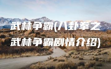 武林争霸(八卦拳之武林争霸剧情介绍) | ae插件合集