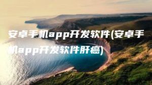 安卓手机app开发软件(安卓手机app开发软件肝癌) | ae插件合集