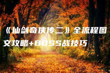 《仙剑奇侠传二》全流程图文攻略+BOSS战技巧 | ae插件合集