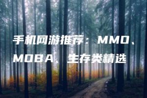 手机网游推荐：MMO、MOBA、生存类精选 | ae插件合集