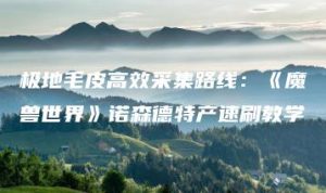 极地毛皮高效采集路线：《魔兽世界》诺森德特产速刷教学 | ae插件合集