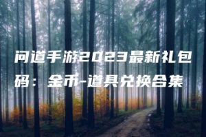 问道手游2023最新礼包码：金币-道具兑换合集 | ae插件合集