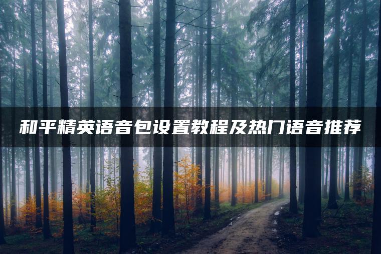 和平精英语音包设置教程及热门语音推荐