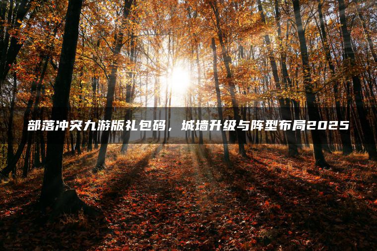 部落冲突九游版礼包码，城墙升级与阵型布局2025