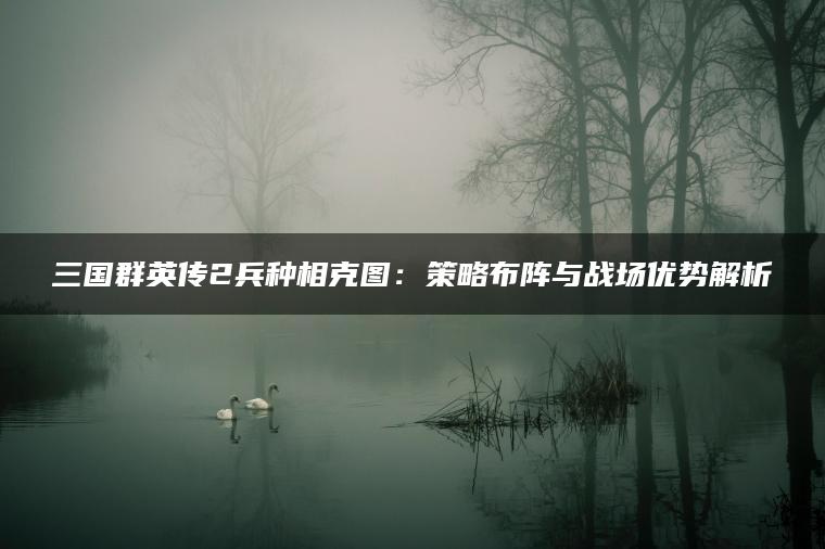 三国群英传2兵种相克图：策略布阵与战场优势解析