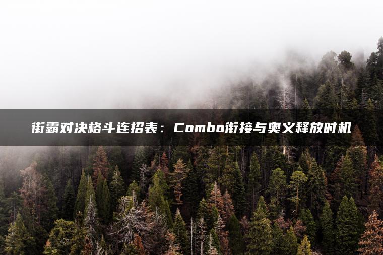 街霸对决格斗连招表：Combo衔接与奥义释放时机