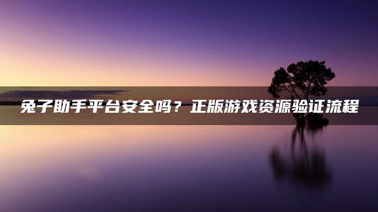 兔子助手平台安全吗？正版游戏资源验证流程