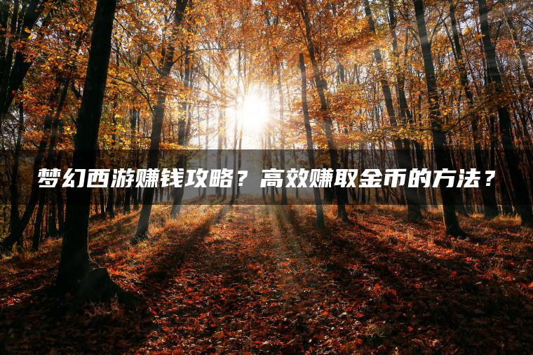 梦幻西游赚钱攻略？高效赚取金币的方法？