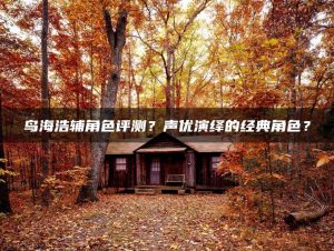 鸟海浩辅角色评测?声优演绎的经典角色? | ae插件合集