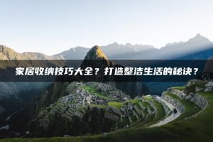 家居收纳技巧大全?打造整洁生活的秘诀? | ae插件合集