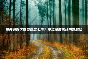 经典游戏下载资源怎么找？模拟器兼容性问题解决 | ae插件合集