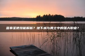 蓝拳圣使技能解析？地下城与勇士中的强大职业？ | ae插件合集