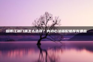 烟雨江湖门派怎么选择?内功心法搭配推荐有哪些 | ae插件合集