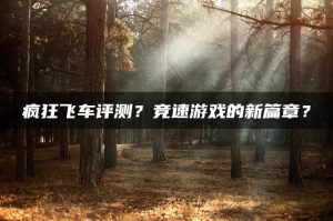 疯狂飞车评测？竞速游戏的新篇章？ | ae插件合集