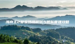 海商王2贸易路线规划与舰队管理攻略 | ae插件合集