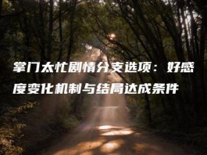 掌门太忙剧情分支选项：好感度变化机制与结局达成条件 | ae插件合集