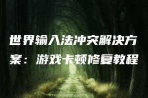 世界输入法冲突解决方案：游戏卡顿修复教程 | ae插件合集