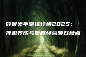 放置类手游排行榜2025：挂机养成与策略经营游戏盘点 | ae插件合集