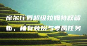 摩尔庄园超级拉姆特权解析，稀有装扮与专属任务 | ae插件合集