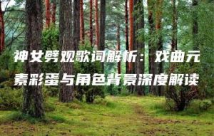 神女劈观歌词解析：戏曲元素彩蛋与角色背景深度解读 | ae插件合集