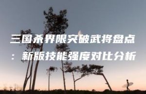 三国杀界限突破武将盘点：新版技能强度对比分析 | ae插件合集