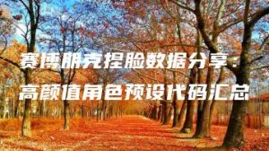 赛博朋克捏脸数据分享：高颜值角色预设代码汇总 | ae插件合集