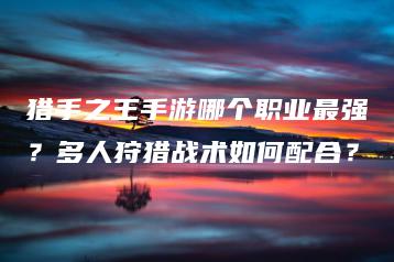 猎手之王手游哪个职业最强？多人狩猎战术如何配合？ | ae插件合集