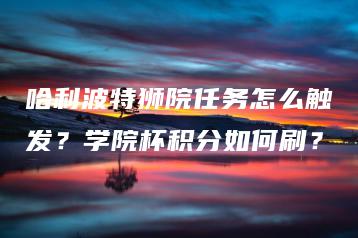 哈利波特狮院任务怎么触发？学院杯积分如何刷？ | ae插件合集