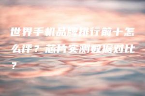 世界手机品牌排行前十怎么评？芯片实测数据对比？ | ae插件合集