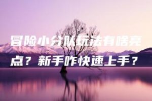 冒险小分队玩法有啥亮点？新手咋快速上手？ | ae插件合集