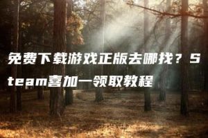 免费下载游戏正版去哪找？Steam喜加一领取教程 | ae插件合集