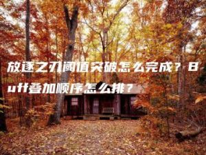 放逐之刃阈值突破怎么完成？Buff叠加顺序怎么排？ | ae插件合集