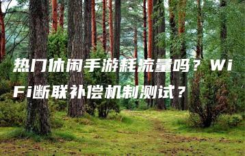 热门休闲手游耗流量吗？WiFi断联补偿机制测试？ | ae插件合集