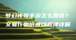 梦幻传奇手游怎么搬砖？交易行物价波动规律详解 | ae插件合集