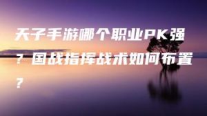 天子手游哪个职业PK强？国战指挥战术如何布置？ | ae插件合集