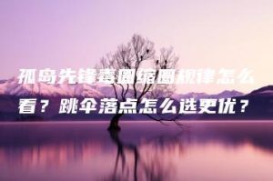 孤岛先锋毒圈缩圈规律怎么看？跳伞落点怎么选更优？ | ae插件合集