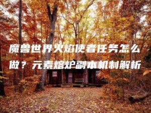 魔兽世界火焰使者任务怎么做？元素熔炉副本机制解析 | ae插件合集