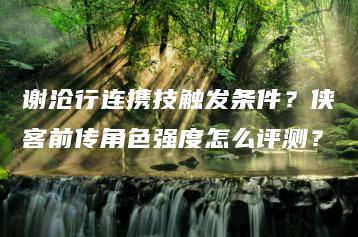 谢沧行连携技触发条件？侠客前传角色强度怎么评测？ | ae插件合集