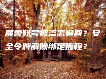 魔兽账号被盗怎追回？安全令牌解除绑定流程？ | ae插件合集