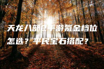 天龙八部2手游氪金档位怎选？平民宝石搭配？ | ae插件合集