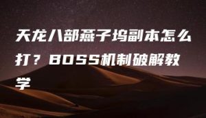 天龙八部燕子坞副本怎么打？BOSS机制破解教学 | ae插件合集