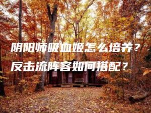 阴阳师吸血姬怎么培养？反击流阵容如何搭配？ | ae插件合集