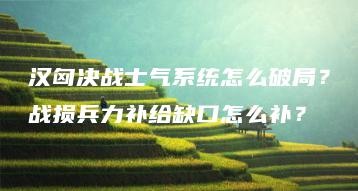 汉匈决战士气系统怎么破局？战损兵力补给缺口怎么补？ | ae插件合集